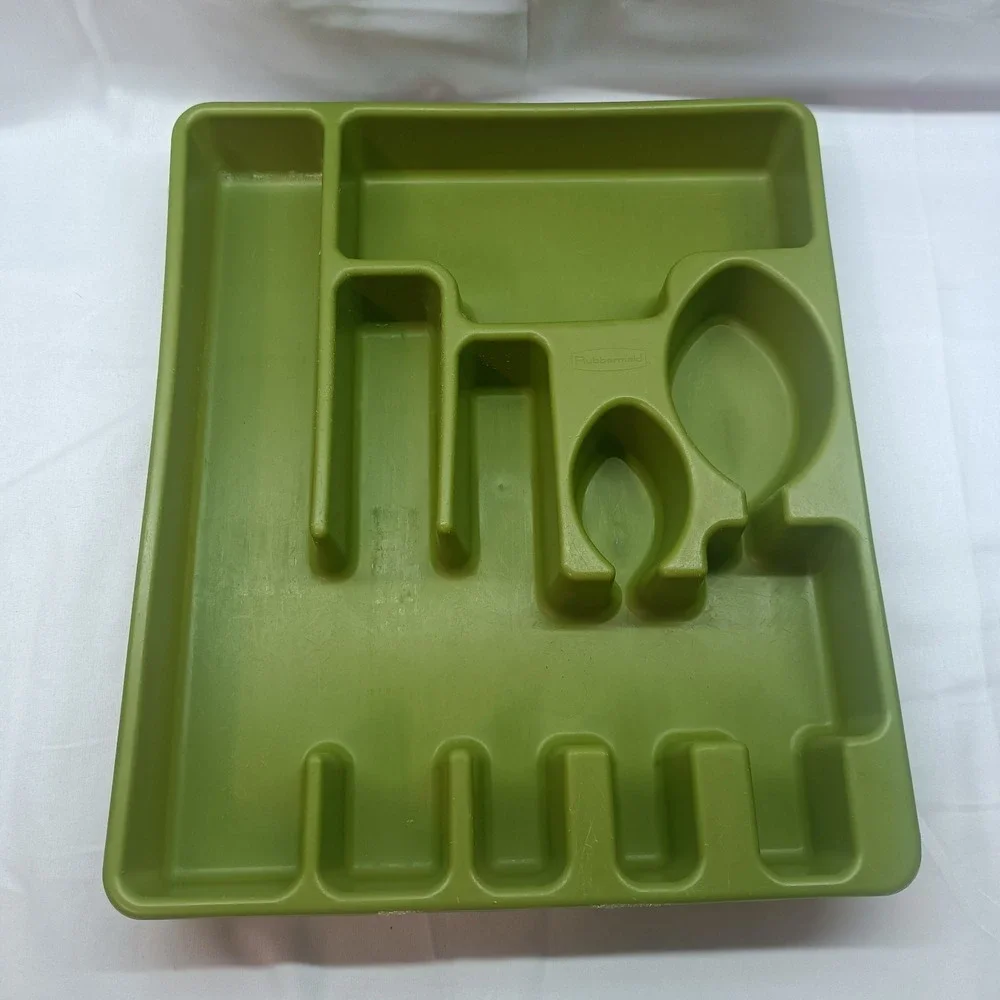 Rubbermaid Silverware Drawer Organizer Avocado Green 2922 Vintage MCM